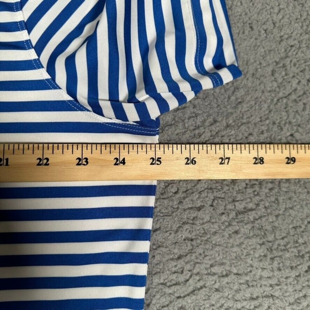 Nike Shirt‎ Mens XL Blue Striped Golf Polo Performance Stretch Dri-Fit Casual - Picture 9 of 11